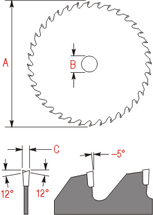 Negative Crosscut Blade